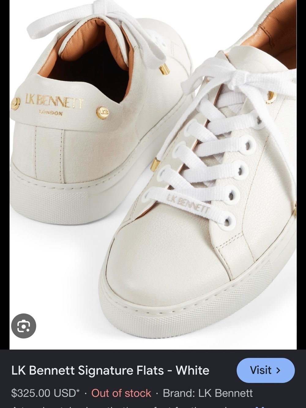 LK Bennett Limited
 Signature White Leather Low-Top Sneakers Designer Details